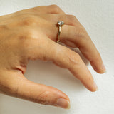 Light Champagne Solitaire Branch Ring