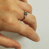 Symmetrical Branch Ring with Parti Sapphire and Diamonds