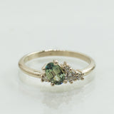 Oval Tilted Sapphire Cluster