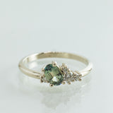 Oval Tilted Sapphire Cluster