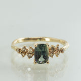 Zig Zag Cluster with Sapphire and Champagne Diamonds