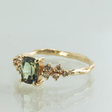 Zig Zag Cluster with Sapphire and Champagne Diamonds