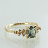 Zig Zag Cluster with Sapphire and Champagne Diamonds