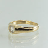 Tapered Smooth Raw Solitaire Ring