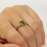 Zig Zag Cluster with Sapphire and Champagne Diamonds