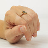 Zig Zag Cluster with Sapphire and Champagne Diamonds