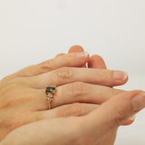 Zig Zag Cluster with Sapphire and Champagne Diamonds