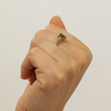 Zig Zag Cluster with Sapphire and Champagne Diamonds