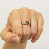 Zig Zag Cluster with Sapphire and Champagne Diamonds