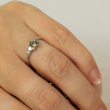 Oval Tilted Sapphire Cluster