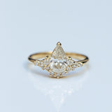 Large drop champagne cluster ring