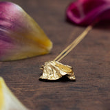 Natural wrinkled natural leaf necklace