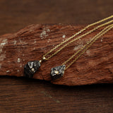 Gold meteorite Necklace set with stones
