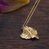 Natural wrinkled natural leaf necklace