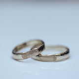 Smooth raw fingerprints wedding rings