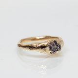 Raw Gold Signature Ring with Meteorite