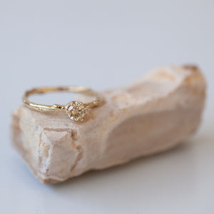 טבעת ענף סוליטר משובצת יהלום שמפניה