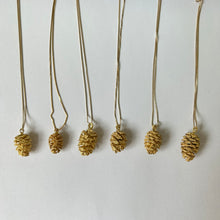 Load image into Gallery viewer, Gold plated natural pinecone necklace
