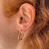 Silver raw hoop earrings