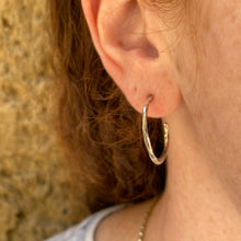 Load image into Gallery viewer, Silver raw hoop earrings
