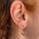 Silver raw hoop earrings