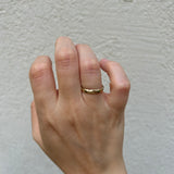 Thin Gold Ring with Chiseled Texture