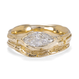 Untamed-  Tree Trunk Eye Texture with marquise Chamapgne Diamond