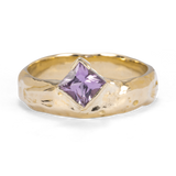 Untamed-  Liquid Texture with Square Pink Sapphire