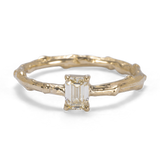 Branch Ring with Emerald-Cut Diamond