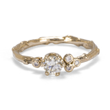 Asymmetric Champagne Diamond Branch Ring