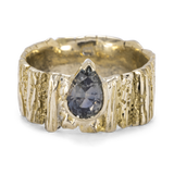 Untamed- Grooved Stump Texture with Pear Bi-Color Sapphire