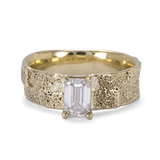 Sponge Texture Emerald Cut Lab Grown Solitaire