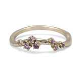 Glimmering Wavy Cluster With Pink Sapphires