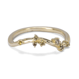 Sparkling Wavy Cluster With Fancy Yellow Diamonds
