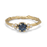 Symmetrical Branch Ring with Parti Sapphire and Diamonds
