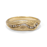 Concave Ring with Diamond Trail Setting