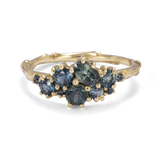 Mix Sapphires Large Cluster Branch Ring