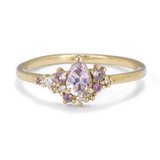 Cluster Ring with Pink Drop Sapphire