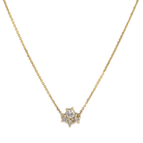 Small Champagne Diamond Cluster Necklace