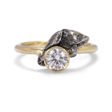 Meteorite and Champagne Diamond Ring