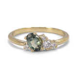 Oval Tilted Sapphire Cluster