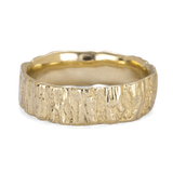 Gold Ring with Tree Stump Texture
