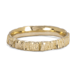 Thin Grooved Texture Gold Ring