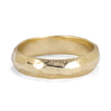 Chubby Faceted Half-Round Gold Ring
