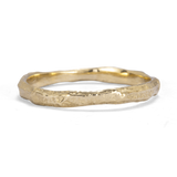 Slim Gold Ring with Cracked Earth Texture