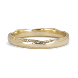 Thin Gold Ring with Chiseled Texture