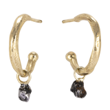 Dangling Meteorite Hoop Earrings