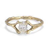 Spreading Branch Ring with Oval Diamond