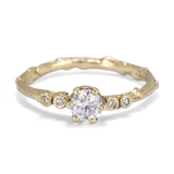 Symmetrical White Diamond Branch Ring