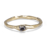 Raw Gold Ring with Buried Meteorite